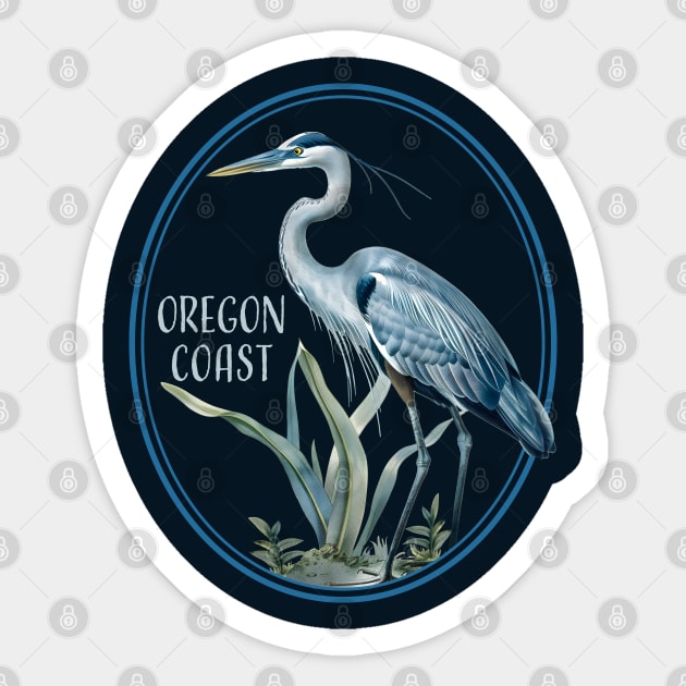 Water Fowl Bird Watching Heron Birds Great Oregon Coast Sticker by Pine Hill Goods